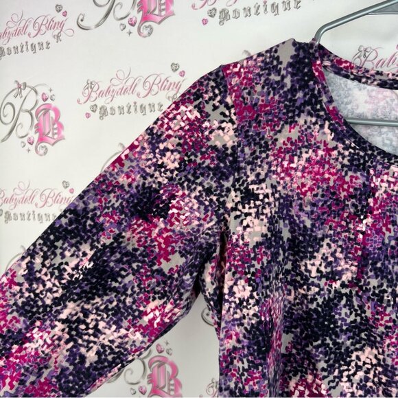 Christopher & Banks shirt multicolor Pink  Purple black dotted Long Sleeve Top - Picture 7 of 12